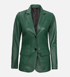 Blazer de Cuero Genuino para Hombre y Mujer, Estilo 2026, Personalizado OEM, con Dos Botones, Chaqueta de Cuero Clásica, Ofrecida a Precios de Mayoreo - Product Image 2
