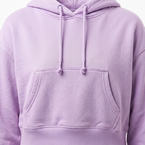 Sudadera con Capucha Corta Informal para Mujer, Estilo Verano, Color Sólido, OEM, ODM, Venta al Por Mayor de Fábrica, Bordado Personalizado con Logotipo, MOQ Bajo - Product Image 5