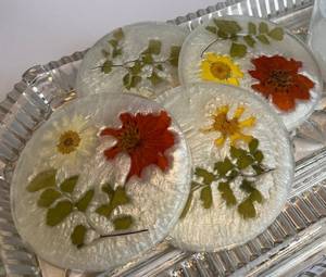Unique Luxury 5mm Eco-Friendly Resin <b>Coaster</b> with Heat Resistant Surface Handmade Florals & Tree Pattern Premium Home Decor - Product Image 4