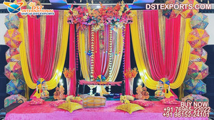 Décoration de scène personnalisable pour la grande nuit de Sangeet, prix abordable, thème arabe, décoration de mariage Mehndi / Cérémonie Haldi USA - Product Image 3