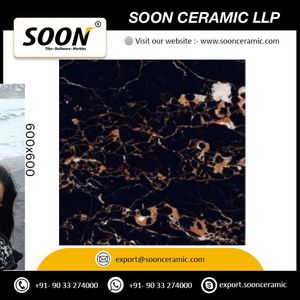 Próximamente en el mercado: Azulejos de porcelana dorada para pared interior, 600x600 mm, con textura de flores y plantas, brillantes, antibacterianos y resistentes a los ácidos. - Product Image 4