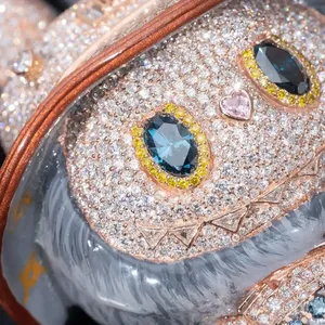 Colgante de Gato de Dibujos Animados Personalizado, Plata de Ley 925, Joyería Hip Hop con Incrustaciones de Moissanita VVS, Amuleto Personalizado para Hombre y Mujer - Product Image 3