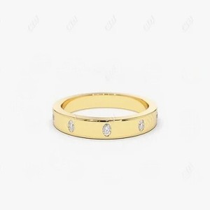 Banda de boda de oro amarillo de 14K con diamantes, anillo de boda apilable, regalo de compromiso de aniversario, joyería personalizada para fiesta de boda - Product Image 1