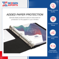 Nexgen Exports - Carpeta de Piel Sintética con 3 Anillas, Bolsillos para Documentos, Páginas Reciclables, Diseño de Logotipo Personalizable, Impresión Personalizada