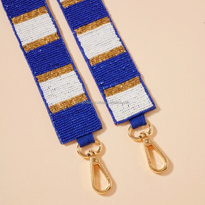 Handmade Beaded Star Strap <b>Red</b> Blue Stars on White Sequin Shoulder Crossbody Strap for DIY Handbags Tote <b>Purse</b> Accessories - Product Image 6