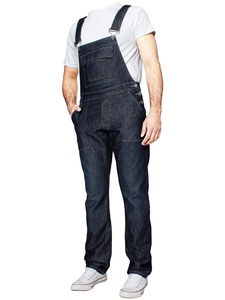Overoles de mezclilla ajustados informales para hombre, suaves y cómodos, con correas ajustables, estilo urbano a la moda - Product Image 2