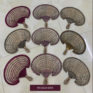 Abanico Decorativo Grande de Verano, Tejido a Mano con Hierba Marina, Estilo Antiguo Natural, para Decoración de Paredes del Hogar, Ninh Binh 99 Gold Data - Product Image 3