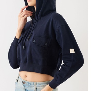 เสื้อฮู้ดครอปผู้หญิงผ้าฝ้ายแท้ 100% คุณภาพสูง ทรงตรง มีฮู้ด เหมาะสำหรับออกกำลังกาย - Product Image 5