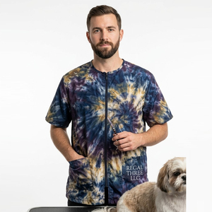 Blouse de toilettage pour animaux de compagnie à manches courtes, veste de toilettage, hauts pour salon de toilettage - Product Image 4