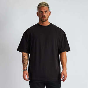 เสื้อยืดคอตตอนสตรีทแวร์ทรงโอเวอร์ไซส์ ไหล่ตก พิมพ์ลายคุณภาพสูง เนื้อผ้าหนา สำหรับผู้ชาย - Product Image 5