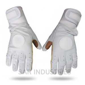 Gants de frappe de baseball en cuir véritable de haute qualité, ambidextres, fermeture Velcro, durables, souples, légers, pour l'entraînement - Product Image 2