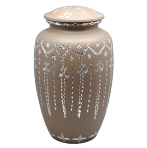 Urna Funeraria de Metal Grabada con Diamantes Blancos, Urna de Cremación para Cenizas Humanas, Estilo Americano/Europeo - Product Image 4