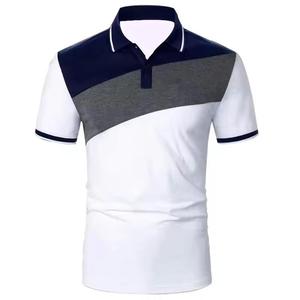 Men's Short Sleeve Color Blocked <b>Polo</b> Shirt Knitted Regular Fit Contrast Trim Casual Style Pink Black <b>White</b> - Product Image 6