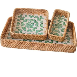 Bandeja de Servicio de Ratán para Decoración de Mesa en Fiestas y Bodas, Diferentes Formas, Proveedor de Vajilla para Servir Comida - Product Image 3