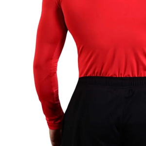 Camiseta de Compresión Roja de Manga Larga para Hombre, Cuello Redondo, Ajustada, para Gimnasio, Entrenamiento, Deporte, Ropa Deportiva, Capa Base - Product Image 4