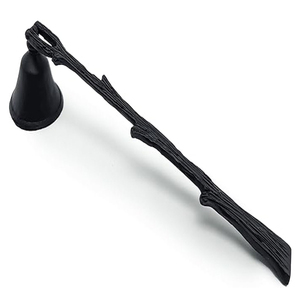 Éteignoir à bougie en métal avec long manche en forme de branche - pour éteindre les flammes des bougies, éteignoirs à bougie noirs - Product Image 6