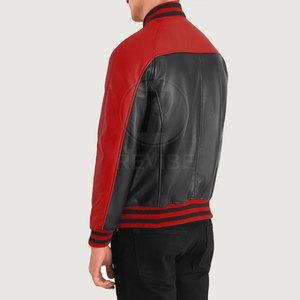 Pakistan Manufacturer High Quality Eco-Friendly Breathable <b>Leather</b> Casual Letterman Jackets Winter Warm <b>Men</b> Front Logo - Product Image 3
