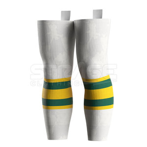 Chaussettes de hockey sur glace d'hiver haut de gamme, design d'équipe personnalisé, tissu tricoté respirant, zones renforcées, construction flexible, hauteur genou - Product Image 3