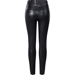 Pantalon large en similicuir noir pour femme, taille haute, coupe ample, style moderne et décontracté, idéal pour les boutiques et la vente au détail - Product Image 2
