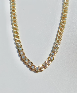 Collar Gargantilla de Cadena Figaro Chapado en Oro de 14K de Lujo con Incrustaciones de Diamantes, Joyería Unisex para Fiestas, Certificado IGI, Estilo Hip Hop - Product Image 4
