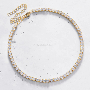 Cadena de Cuerda Personalizada de Lujo 1Fancy, Oro Blanco/Amarillo/Rosa de 14k, Plata, Moissanita de 4mm con Engaste de Bisel, 20 Pulgadas, Collar Certificado para Regalo - Product Image 2