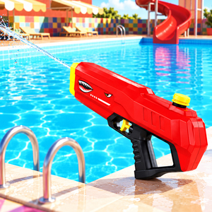 Pistola de agua Shark para niños, juguete de verano para piscina, playa, exterior, en colores neón verde, azul y rojo, la mejor pistola de agua de largo alcance para niños. - Product Image 2