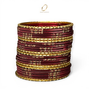 Modern Design Kids <b>Red</b> Gold Plated Stainless Steel Crystal Wedding Fashion Bangles Premium for Boutiques Gift Shops Wholesale - Product Image 3
