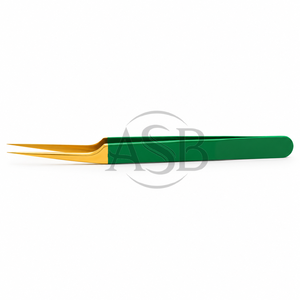 Pinza para Pestañas Profesional de Acero Inoxidable Recta, Color Verde Dorado, con Logotipo Personalizado, Instrumento de Belleza Clásico - Product Image 3