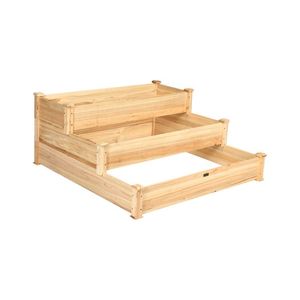 Jardinera Elevada de Madera de 3 Niveles para Arreglos de Vegetales de Temporada en Exteriores - Product Image 1