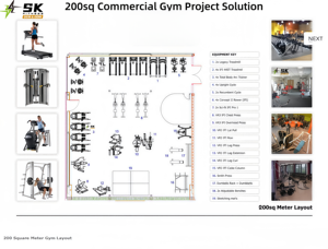Projet clé en main de centre de remise en forme SK dans un centre commercial, équipement de gym haut de gamme, ensemble complet pour l'entraînement de force et cardio. - Product Image 5
