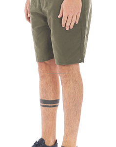 Lightweight Men's Solid Olive Green Casual Bermuda <b>Shorts</b> With Drawstring Closure Mid Waist Breathable Oxford Fabric Woven Style - Product Image 3