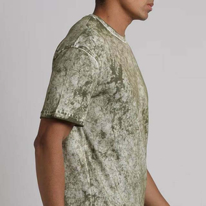 เสื้อยืดคอตตอนวินเทจทรงโอเวอร์ไซส์แบบย้อมสีเอซิดแบบหนาพิเศษ ผลิตเสื้อผ้าสตรีทแวร์แบบ OEM สำหรับแบรนด์ส่วนตัว - Product Image 4