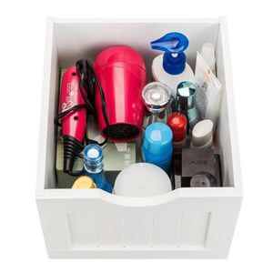 Mobiletto da Bagno Bianco a Singola Anta con 4 Cassetti, Accessorio per Arredamento - Product Image 5