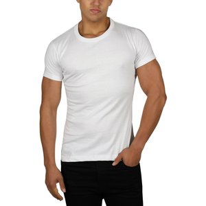 T-shirts en coton blanc 100% personnalisables pour hommes, t-shirts vierges en gros, impression de t-shirts, t-shirts unis - Product Image 5
