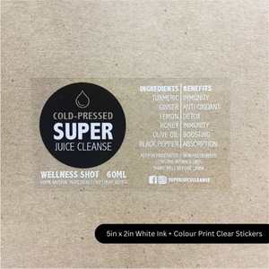 Etiquetas Transparentes de Vinilo Personalizadas con Tinta Blanca, Impresión UV, Adhesivo Transparente con Tinta Blanca - Product Image 2