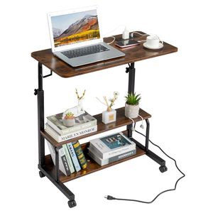 Scrivania per Computer Vintage Marrone P2 15MM in Truciolato con Funzionalità Regolabili, 3 USB + 2 Prese AC, Comfort e Connettività Migliorati - Product Image 3