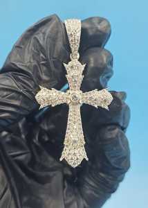 Pendentif Croix en Moissanite, Bijou Chrétien Religieux, Pendentif Hip Hop Iced Out en Argent 925, Cadeaux Baptismistes - Product Image 6