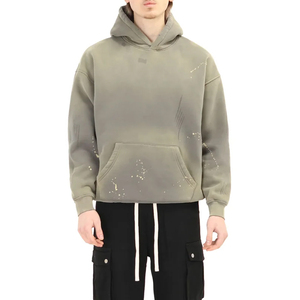 Comfortable Oversized <b>Pullover</b> <b>Men</b> Sun Faded Hoodie for Everyday Wear Cotton Sun Faded Distressed <b>Men</b> Hoodie In Low MOQ - Product Image 1