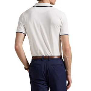 Camisa de Manga Corta con Cuello para Hombre, Corte Entallado, Tejido de Punto Sólido, Estilo Casual Elegante, Suave, Elástica, Transpirable, 100% Algodón, Moderna y Ajustada - Product Image 4