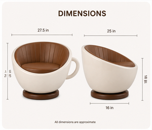 Fauteuil de salon moderne en forme de tasse à café, fauteuil d'appoint luxueux rembourré pour salon, hôtel, café - Product Image 3