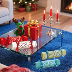 40 Pezzi Scatole Regalo Natalizie a Forma di Caramella con Nastro, per Dolci, Cioccolatini, Gadget Natalizi, Motivo a Fiocco di Neve, Decorazioni per Feste - Product Image 6