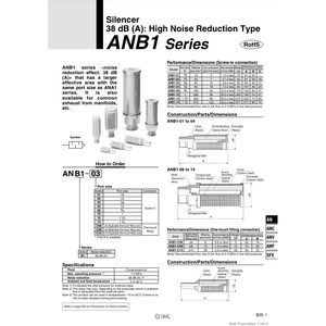 อุปกรณ์ลดเสียงรบกวนของ ANB1-10 SMC pneumatics - Product Image 2