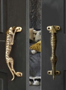 Poignée de porte en fer forgé thermolaqué résistant à la rouille avec motif de tigre exquis, installation facile, décoration de portail de 3 mètres - Product Image 6