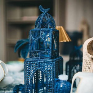 Lanterne de mosquée artisanale, décoration Ramadan Eid Mubarak, centre de table islamique tissé, accent décoratif pour la maison, cadeau - Product Image 1