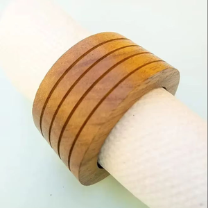 Wood Napkin Ring Exclusive Quality Wooden & Golden Color <b>Tissue</b> Ring for <b>Wedding</b> Party Usage - Product Image 3