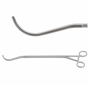 Pinzas Harken VATS No.1 Curvas con Eje de 10mm, Mandíbulas Atraumáticas DeBakey 1x2, con Mecanismo de Trinquete, 25cm de Trabajo, 35.5cm de Longitud Total – ZETOMEDPRO - Product Image 1