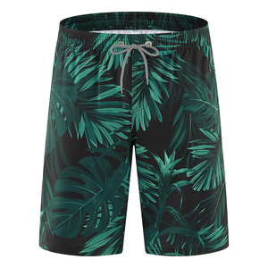 Shorts de plage légers pour hommes, extensibles dans quatre sens, avec cordon de serrage et taille élastique, parfaits pour l'été et la natation - Product Image 1