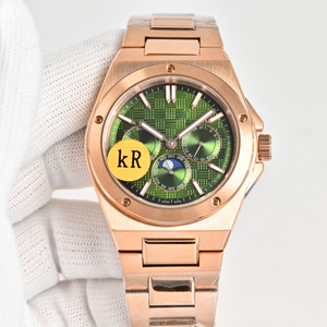 Montre mécanique automatique pour homme, rétro, romantique et luxueuse, cadran vert olive, banquet d'affaires, calendrier perpétuel, phase de lune - Product Image 1