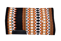 Tapis de selle d'équitation tout usage en coton à motif ethnique noir, blanc et orange pour dressage occidental