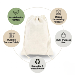 Sac à dos en toile de coton personnalisé avec cordon de serrage |   Sac de sport écologique |   Sac de courses pour épicerie |   Sac fourre-tout promotionnel uni - Product Image 5